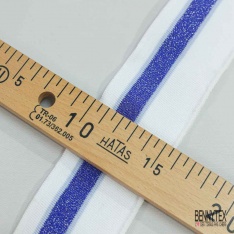 Bande bord cote rayé noir chocolat chiné lurex chocolat