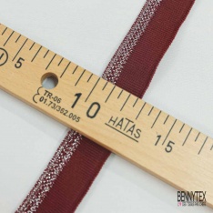 Bande bord cote rayé bordeaux lurex argent