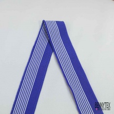 Bande bord cote rayé bordeaux lurex argent