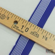 Bande bord cote rayé bordeaux lurex argent