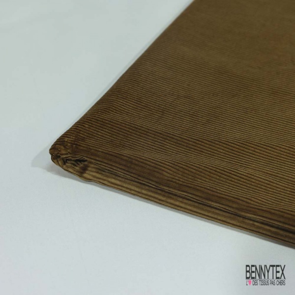 Coupon 3m velours 500 raies élasthanne camel