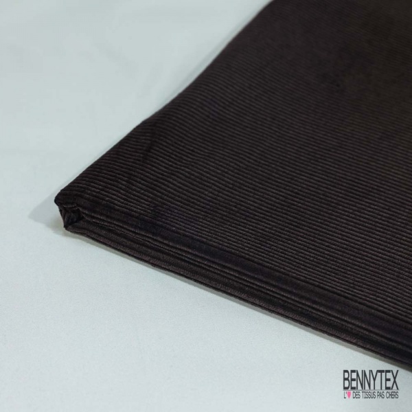 Coupon 3m velours 500 raies élasthanne brun froid