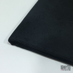 Coupon 3m velours 500 raies élasthanne noir