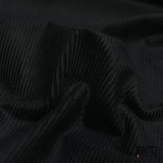 Coupon 3m velours 500 raies élasthanne noir