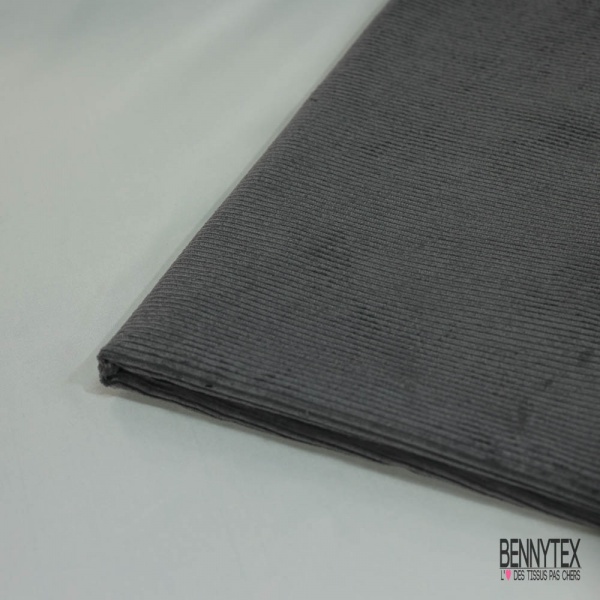 Coupon 3m velours 500 raies élasthanne gris moyen