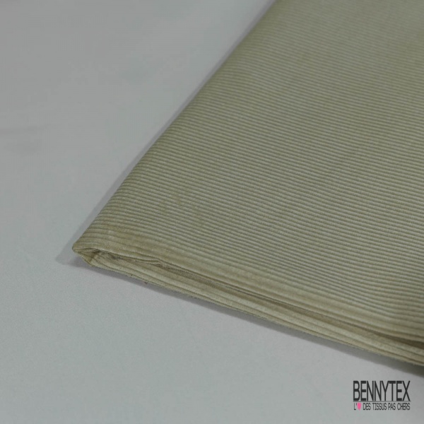 Coupon 3m velours 500 raies élasthanne beige pastel