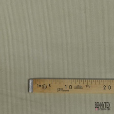 Coupon 3m velours 500 raies élasthanne beige pastel