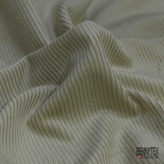 Coupon 3m velours 500 raies élasthanne beige pastel