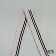 Bande bord cote rayé rouge blanc cassé
