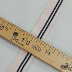 Bande bord cote rayé rouge blanc cassé