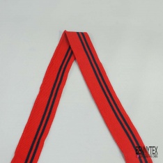 Bande bord cote rayé blanc optique rose trémière