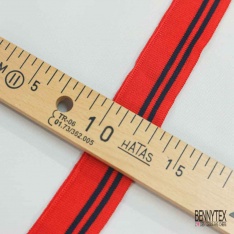 Bande bord cote rayé blanc optique rose trémière