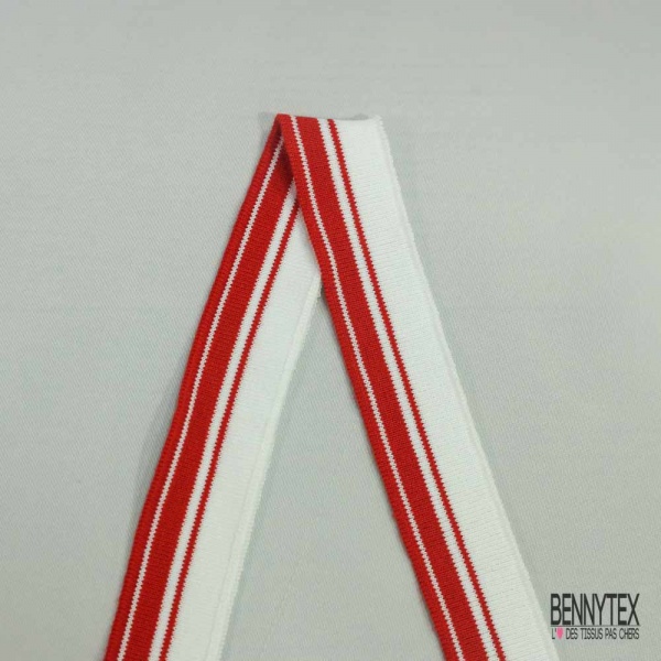 Bande bord cote rayé rouge blanc optique