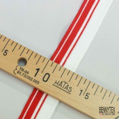 Bande bord cote rayé bleu nuit rouge