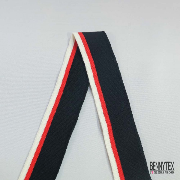 Bande bord cote rayé rouge blanc discret noir