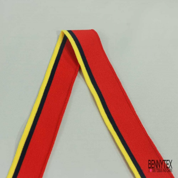 Bande bord cote rayé rouge jaune bleu nuit
