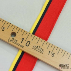 Bande bord cote rayé rouge blanc discret noir