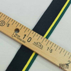 Bande bord cote rayé rouge jaune bleu nuit