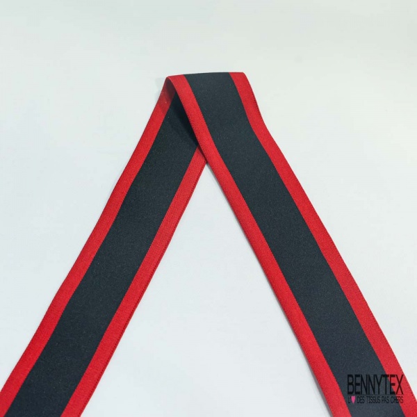 Bande élastique rayure noir rouge