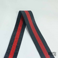 Bande élastique rayure noir rouge