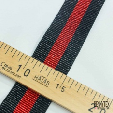 Bande élastique rayure noir rouge