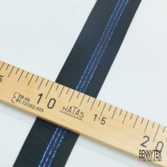 Bande élastique rayure lurex violet or argent violine bleu roi