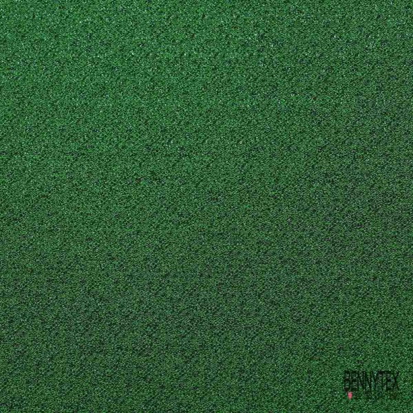 Jacquard fin chiné vert gazon noir lurex vert sapin