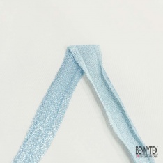 Biais non replié polyamide maille lurex turquoise