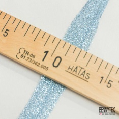 Biais non replié polyamide maille lurex turquoise