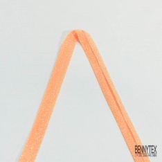 Biais non replié polyamide maille lurex vert fluo