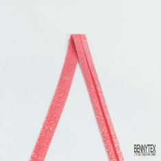 Biais non replié polyamide maille lurex bleu vif