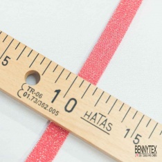 Biais non replié polyamide maille lurex bleu vif