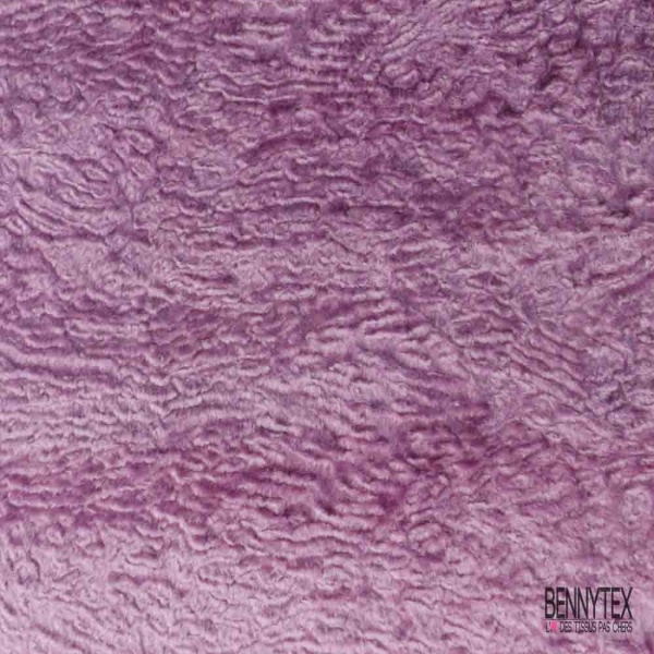 Coupon 3m imitation astrakan uni lilas