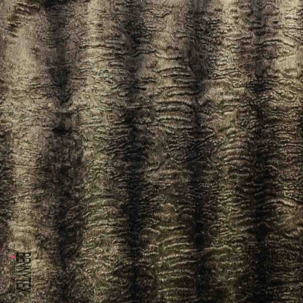 Coupon 3m imitation astrakan tigré taupe foncé anthracite