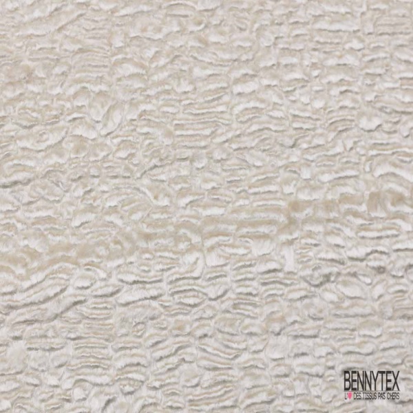 Coupon 3m imitation astrakan uni blanc cassé