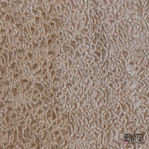 Coupon 3m imitation astrakan uni beige pastel