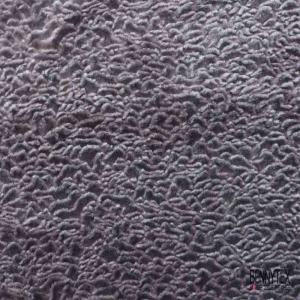 Coupon 3m imitation astrakan uni argenté