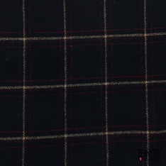 Velours de laine double face recto carreau verso noir