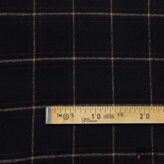 Velours de laine double face recto carreau verso noir