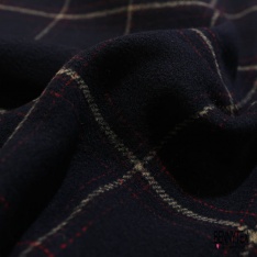 Velours de laine double face recto carreau verso noir