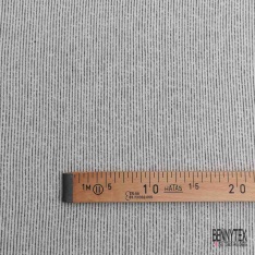 French terry imprimé marinière fine noir blanc cassé envers bouclette