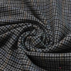 Drap de laine souple pied de puce noir gris clair