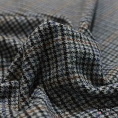 Drap de laine souple pied de puce noir gris clair