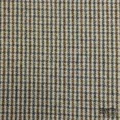 Natté de laine souple quadrillage marron gros fond blanc cassé