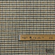 Natté de laine souple quadrillage marron gros fond blanc cassé