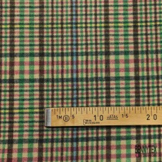 Laine souple carreaux anglais gazon fushia kaki marine turquoise fond crème