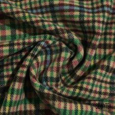 Laine souple carreaux anglais gazon fushia kaki marine turquoise fond crème