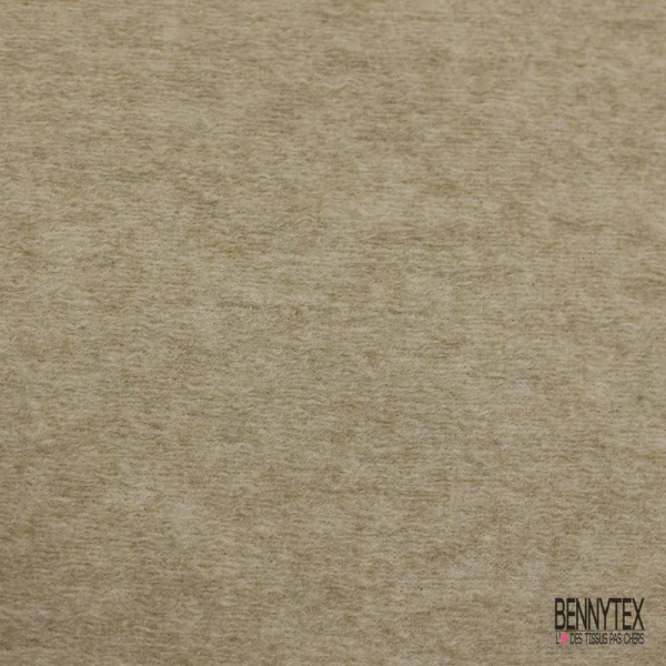 Mohair de laine bouillie uni beige crème