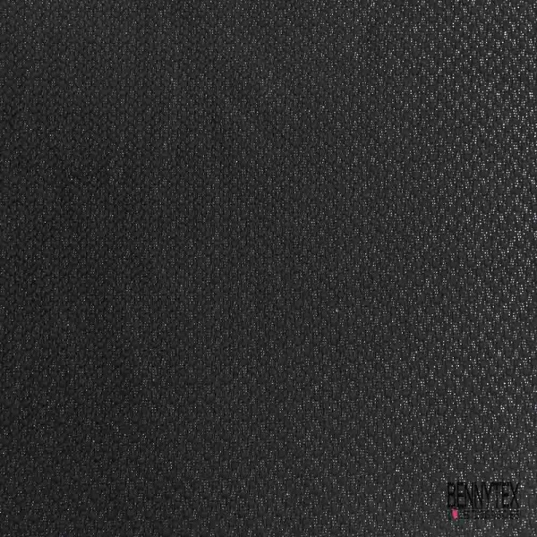 Natté de laine fantaisie souple noir lurex argent