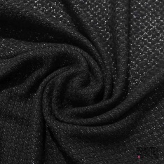 Natté de laine fantaisie souple noir lurex argent